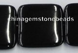 CJB30 16 inches 30*30mm square natural jet gemstone beads wholesale