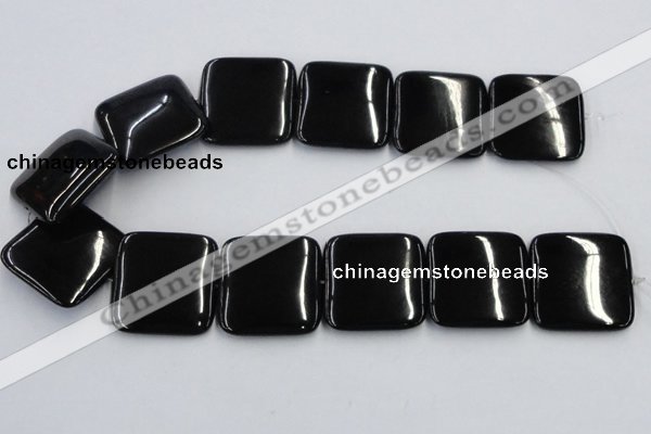 CJB30 16 inches 30*30mm square natural jet gemstone beads wholesale