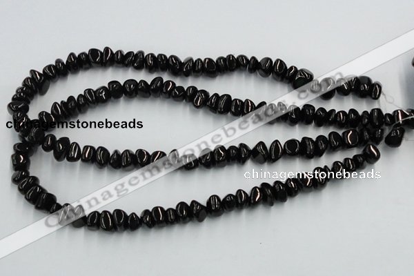 CJB32 16 inches 7*10mm chips natural jet gemstone beads wholesale