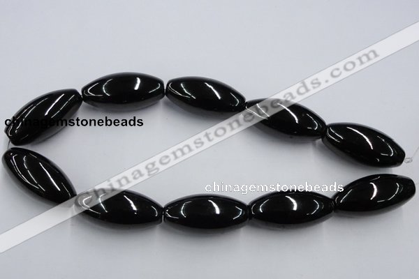 CJB37 16 inches 20*40mm rice natural jet gemstone beads