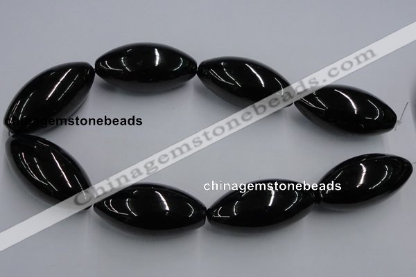 CJB38 16 inches 25*50mm rice natural jet gemstone beads