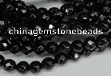 CJB45 15.5 inches 6mm faceted round natural jet gemstone beads