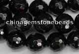 CJB46 15.5 inches 14mm faceted round natural jet gemstone beads