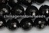 CJB47 15.5 inches 16mm faceted round natural jet gemstone beads