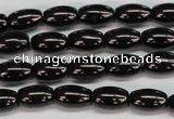 CJB51 15.5 inches 8*12mm rice natural jet gemstone beads