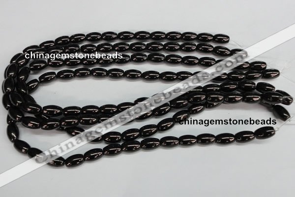 CJB51 15.5 inches 8*12mm rice natural jet gemstone beads