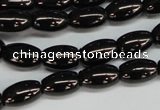 CJB53 15.5 inches 10*16mm rice natural jet gemstone beads