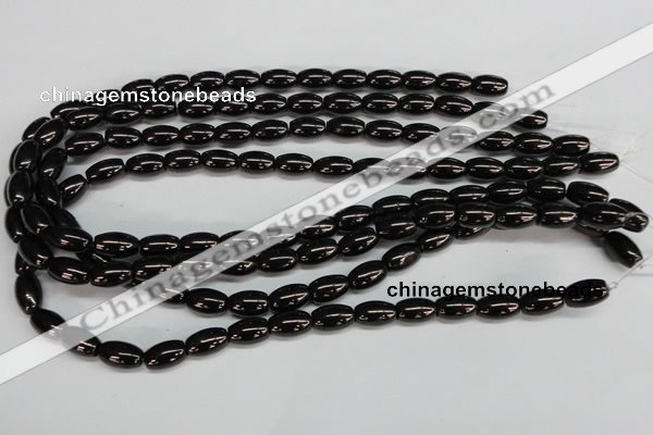 CJB53 15.5 inches 10*16mm rice natural jet gemstone beads