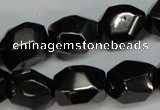 CJB56 15.5 inches 13*18mm faceted nuggets natural jet gemstone beads