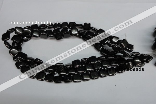 CJB59 15.5 inches 12*12mm square natural jet gemstone beads