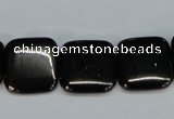 CJB62 15.5 inches 18*18mm square natural jet gemstone beads