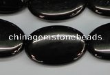 CJB73 15.5 inches 20*30mm oval natural jet gemstone beads