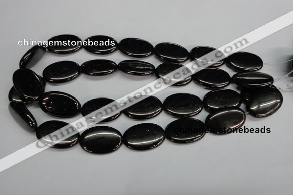 CJB73 15.5 inches 20*30mm oval natural jet gemstone beads