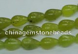 CKA106 15.5 inches 8*12mm teardrop Korean jade gemstone beads