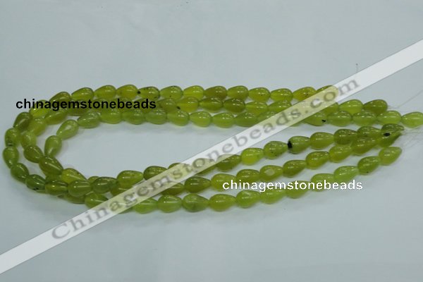 CKA106 15.5 inches 8*12mm teardrop Korean jade gemstone beads