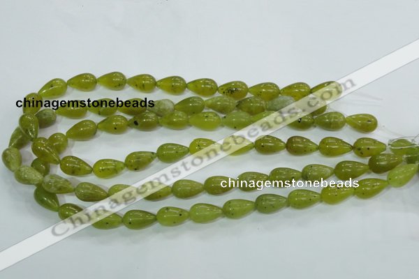 CKA107 15.5 inches 10*17mm teardrop Korean jade gemstone beads