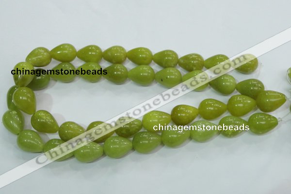 CKA108 15.5 inches 15*20mm teardrop Korean jade gemstone beads