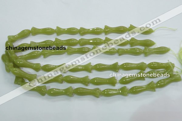 CKA109 15.5 inches 12*30mm flower Korean jade gemstone beads