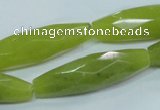 CKA111 15.5 inches 11*40mm faceted rice Korean jade gemstone beads