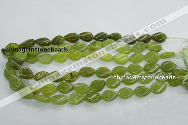 CKA114 15.5 inches 13*18mm twisted flat teardrop Korean jade beads