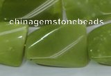 CKA115 15.5 inches 21*30mm twisted rectangle Korean jade beads