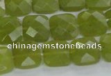 CKA116 15.5 inches 14*14mm faceted square Korean jade beads