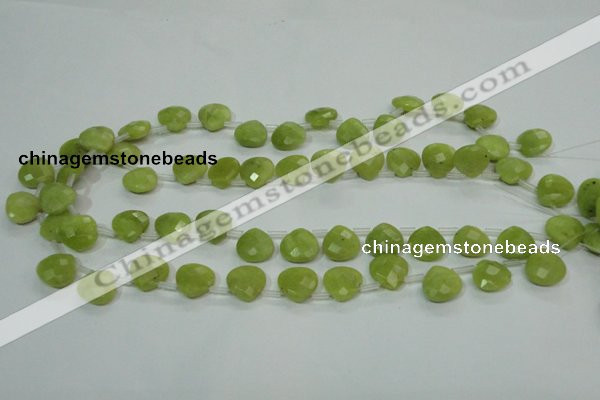 CKA119 Top-drilled 13*13mm faceted flat teardrop Korean jade beads