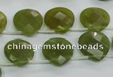 CKA120 Top-drilled 16*16mm faceted flat teardrop Korean jade beads