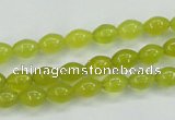 CKA16 15.5 inches 6*8mm rice Korean jade gemstone beads