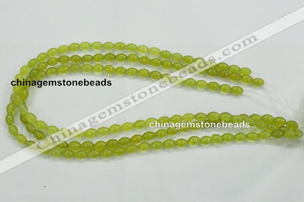 CKA16 15.5 inches 6*8mm rice Korean jade gemstone beads