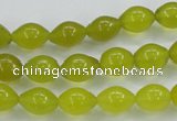 CKA17 15.5 inches 8*10mm rice Korean jade gemstone beads