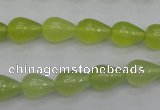 CKA211 15.5 inches 8*12mm teardrop Korean jade gemstone beads