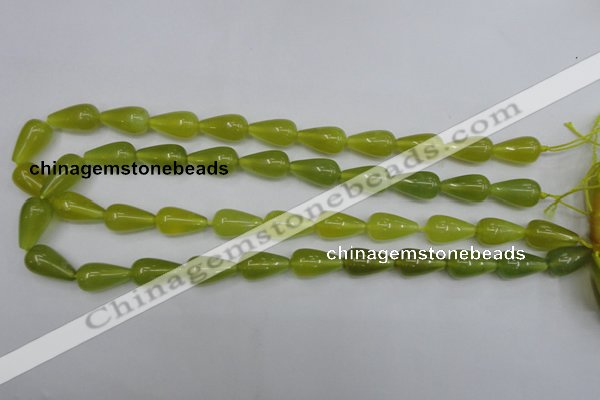 CKA212 15.5 inches 10*18mm teardrop Korean jade gemstone beads