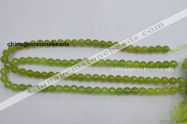 CKA219 15.5 inches 8mm faceted round Korean jade gemstone beads