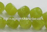 CKA22 15.5 inches 12*12mm cube Korean jade gemstone beads