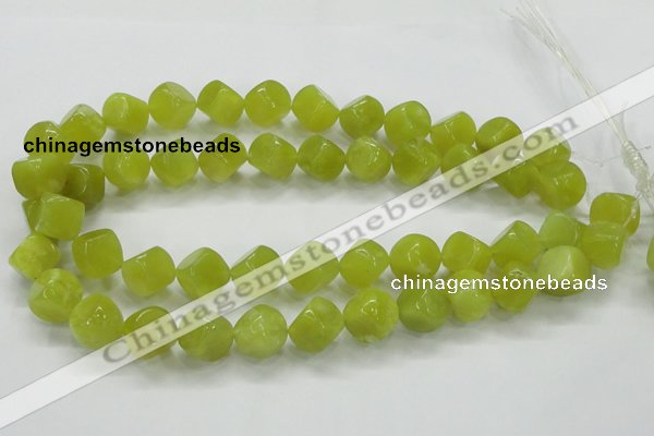 CKA22 15.5 inches 12*12mm cube Korean jade gemstone beads