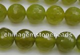 CKA220 15.5 inches 14mm faceted round Korean jade gemstone beads