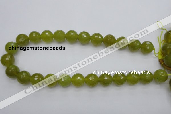 CKA221 15.5 inches 16mm faceted round Korean jade gemstone beads