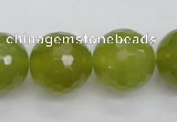 CKA222 15.5 inches 18mm faceted round Korean jade gemstone beads