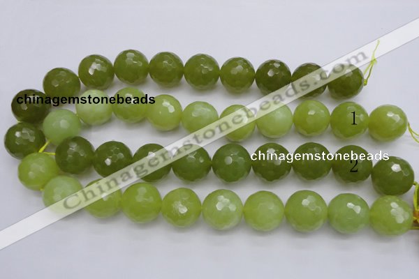 CKA223 15.5 inches 20mm faceted round Korean jade gemstone beads