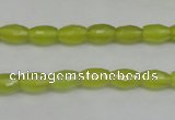 CKA225 15.5 inches 6*8mm faceted rice Korean jade gemstone beads