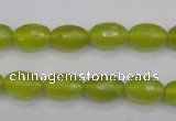 CKA226 15.5 inches 8*12mm faceted rice Korean jade gemstone beads