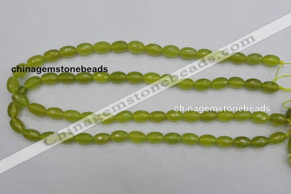 CKA226 15.5 inches 8*12mm faceted rice Korean jade gemstone beads