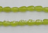 CKA228 15.5 inches 6*8mm faceted teardrop Korean jade gemstone beads