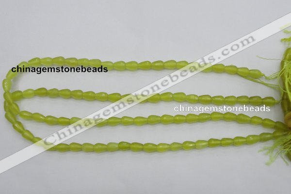 CKA228 15.5 inches 6*8mm faceted teardrop Korean jade gemstone beads