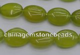 CKA245 15.5 inches 12*16mm oval Korean jade gemstone beads