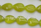 CKA256 15.5 inches 12*16mm flat teardrop Korean jade gemstone beads