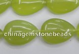 CKA258 15.5 inches 18*25mm flat teardrop Korean jade gemstone beads