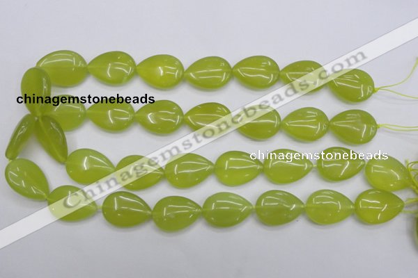 CKA258 15.5 inches 18*25mm flat teardrop Korean jade gemstone beads