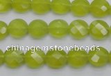 CKA265 15.5 inches 10mm faceted coin Korean jade gemstone beads